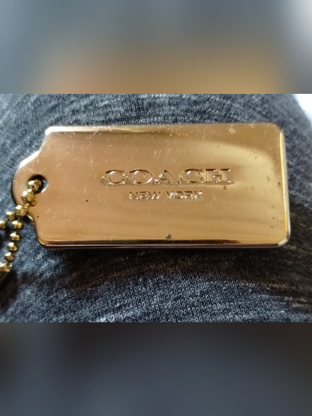 COACH Heavy Brass Gold tone metal Keychain / Purse Charm RARE VINTAGE